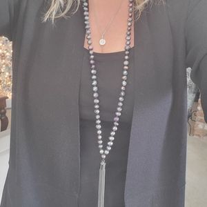 Chico's black freshwater pearl necklace